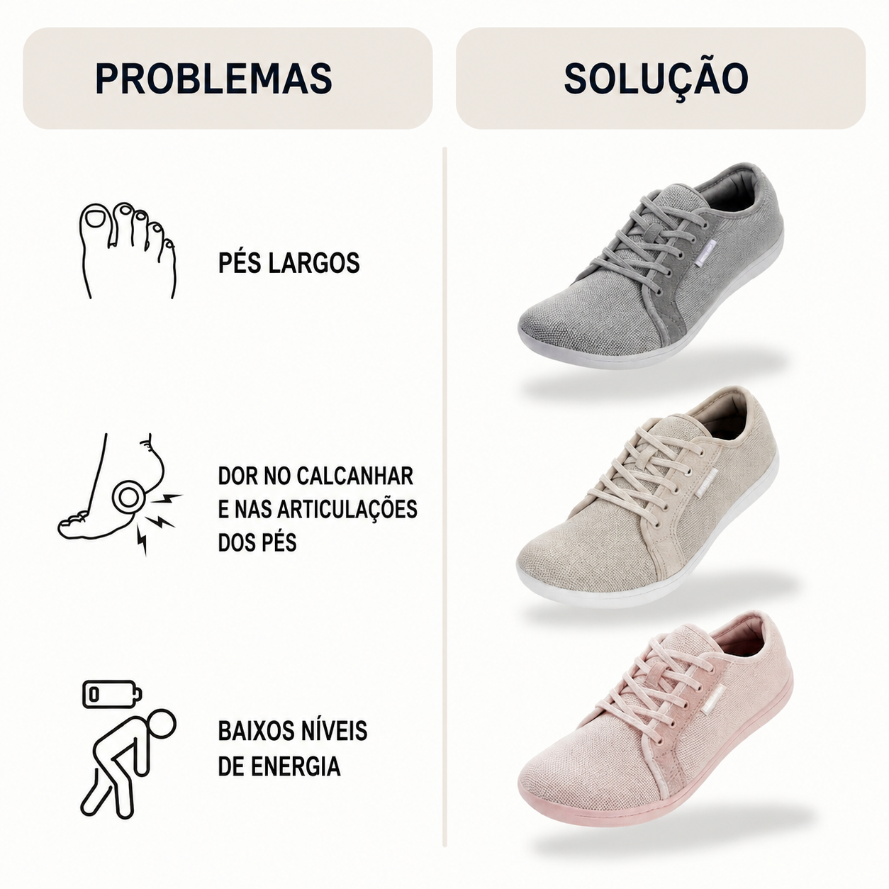 OrtoWas WideStep™ - Sapatos barefoot largos para pés cansados
