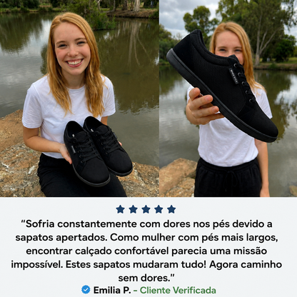 OrtoWas WideStep™ - Sapatos barefoot largos para pés cansados